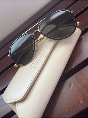 Freyrs Women’s Gold Frame Black Lens Sunglasses